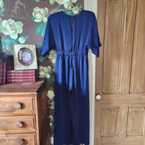 PEDAL & PUP Elegant Navy Blue Satiny Jumpsuit SIZE M - Picture 7 of 14